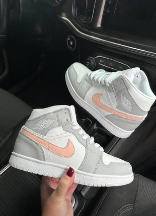 Кросівки nike air jordan grey pink (winter)