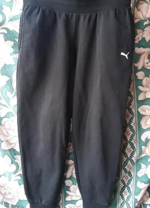 Женские спортивные теплые штаны puma на утепленные флис черные джоггеры пума1 фото