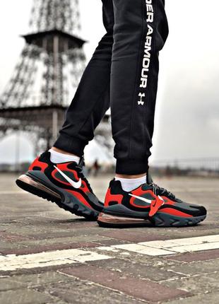 Nike air max react 270 black red white, мужские кроссовки найк