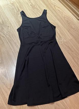 Платье черное без рукавов платье под рубашку классическое темное платье