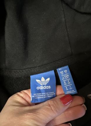 Укороченный свитшот adidas original бренд классный стильный черный худи кофта спортивная с капюшоном6 фото