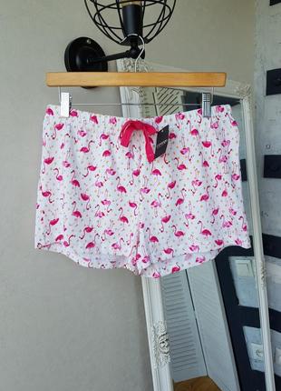 Шорты пижамные с фламинго