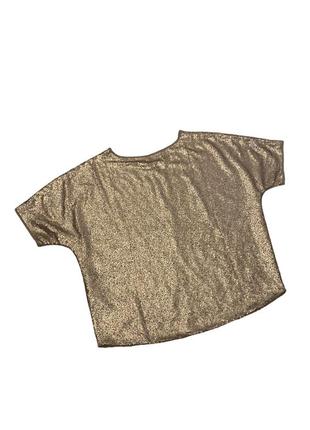 Топ футболка блестящий пайетки золотой бронзовый2 фото