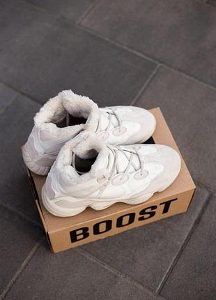 Зимние кроссовки унисекс GW3049 adidas yeezy boost 500 high beige winter fur7 фото