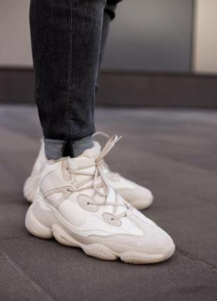 Зимние кроссовки унисекс GW3049 adidas yeezy boost 500 high beige winter fur6 фото