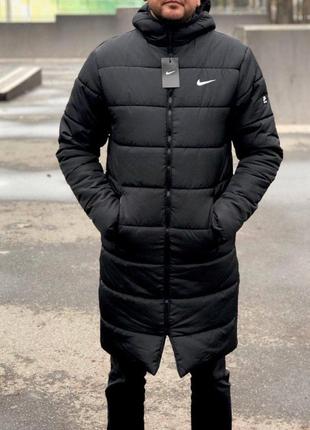 Подовжена чоловіча зимова куртка nike 😎