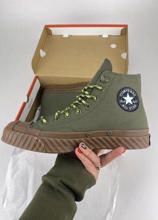 Высокие кеды converse chuck 70 bosey a04531c зеленые хаки