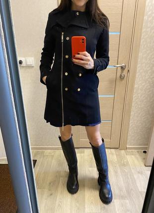 Пальто 42-44 xs/s на девушку темно-синее весна осень3 фото