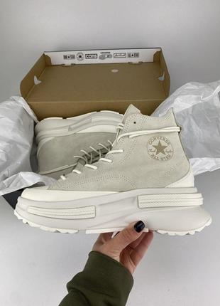 Высокие кеды converse run star legacy cx mono suede a04695c бежевые