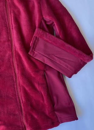 Женская флисовая кофта термо малинового цвета плюшевая тедди плюш кофта crivit на молнии7 фото