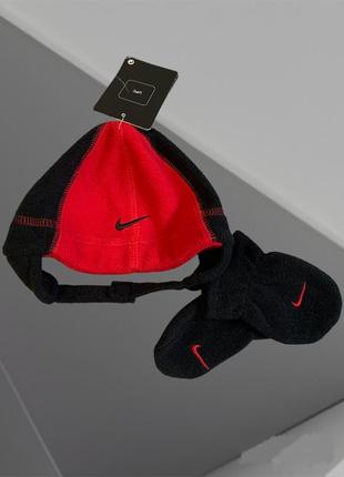 Шапка и Царапки флис nike 12/24 мес