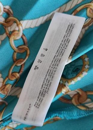 Спідниця пліссе ланцюги бірюза  принт цепи юбка  бирюза 3