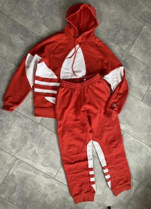 Спортивный костюм adidas originals красный худи2 фото
