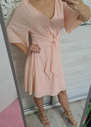 Сукня святкова ніжно рожева шифонова1 фото