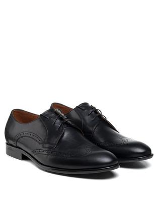 Туфли мужские черные кожаные классические 2677