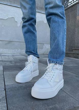 Кроссовки prada re-nylon bryshed white7 фото