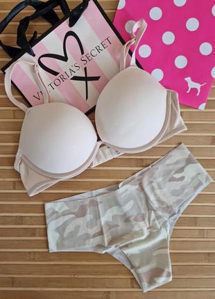 Комплект двойной пуш ап плюс victorias secret pink wear everywhere super push-up оригинал