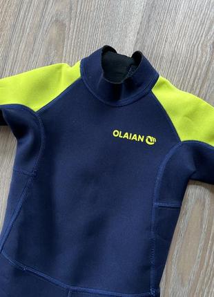 Детский цельный неопреновый мокрый гидро костюм decathlon olaian4 фото