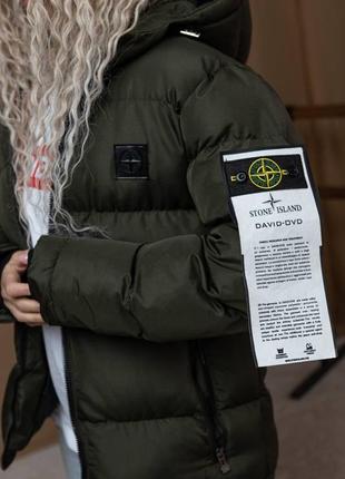 Жіноча куртка пуховик осінь зима stone island