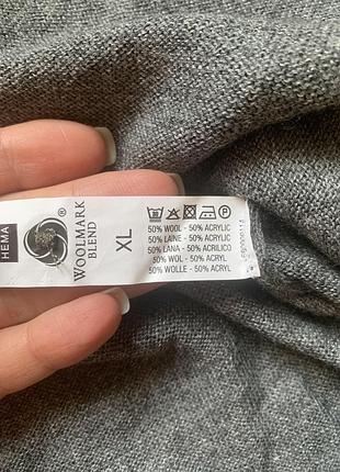 Удобный базовый джемпер-кардиган, 50% шерсти. трендовый оттенок серого