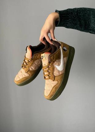 Чоловічі термо кросівки nike air force low green/brown (термо)