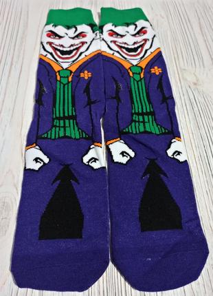 Прикольные высокие мужские носки с рисунком джокер, носки унисекс высокие с принтом joker
