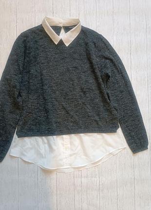 Женский джемпер пуловер обманка 2 в 1 esmara германия, р. евро l 44/461 фото