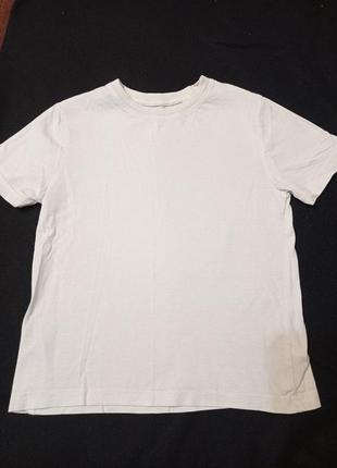Однотонная белая футболка 110-116