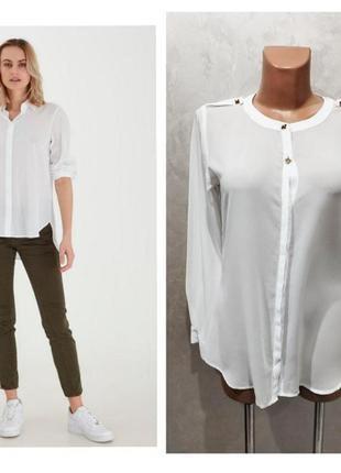 Изысканная женственная белая блузка датского бренда pulz jeans