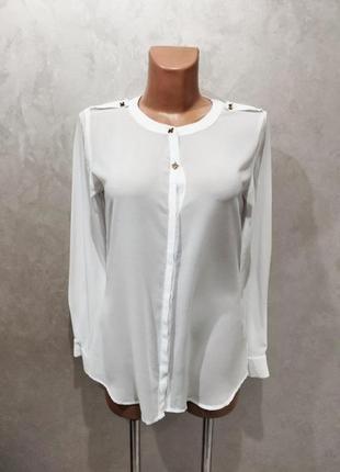 Изысканная женственная белая блузка датского бренда pulz jeans2 фото