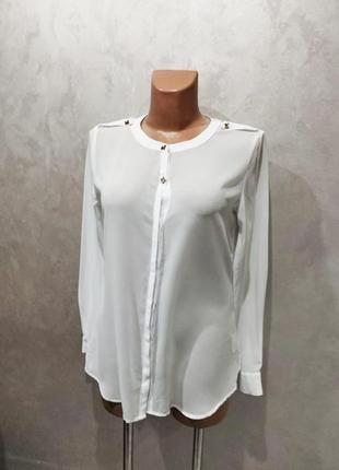 Изысканная женственная белая блузка датского бренда pulz jeans3 фото