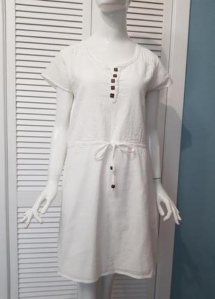 Легкая хлопковая блуза туника blanc du nil