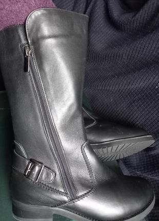 Удобные зимние кожаные сапоги