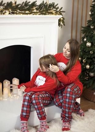 Жіноча новорічна піжама family look / женская новогодняя пижама фемили лук