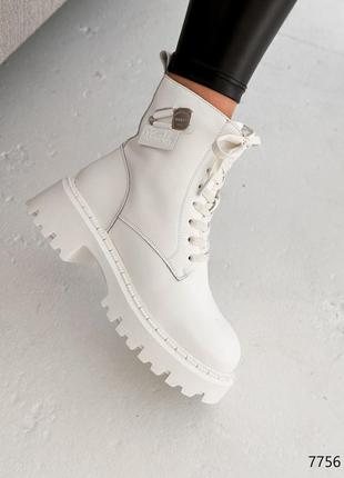 Распродажа натуральные кожаные зимние белые ботинки - берцы 41р.2 фото