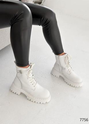 Распродажа натуральные кожаные зимние белые ботинки - берцы 41р.4 фото