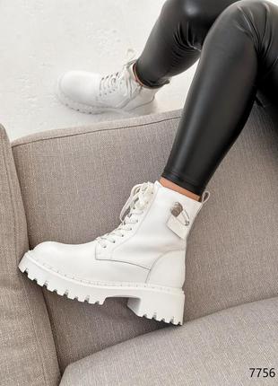 Распродажа натуральные кожаные зимние белые ботинки - берцы 41р.8 фото