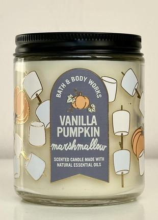 Парфумована свічка vanilla pumpkin marshmallow від bath and body works