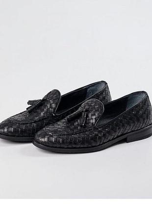 Кожаные туфли лоферы глобус с имитацией плетения clarks ecco vagabond