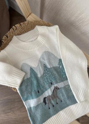 Теплая кофта/свитер для девочки 116 (5-6 лет)