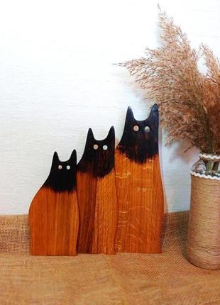 Статуетки з дерева три кота