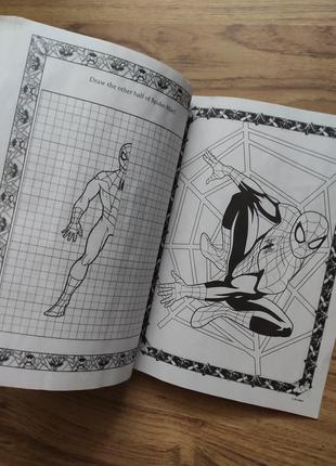 Детская раскраска activity book на анг.мечныеusa человек паук, spiderman disney