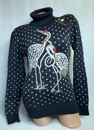 42-48 р. зимний теплый вязаный свитер