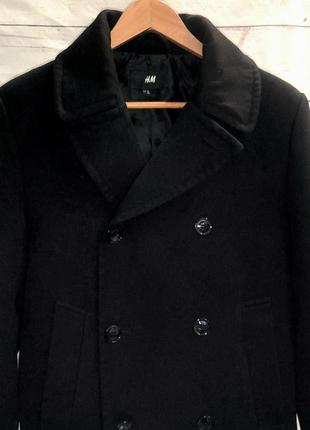Черное двубортное лобловое пальто/ бушлат6 фото