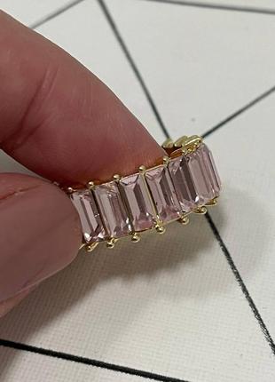 Очень красивое новое кольцо с камешками розового цвета, бижутерия4 фото