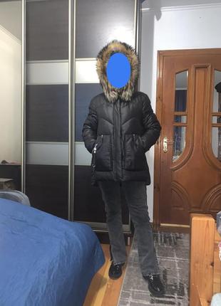 Куртка зимняя с мехом енота4 фото