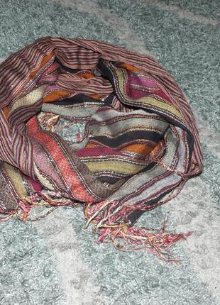 Красивий шарф, палантин в смужку2 фото