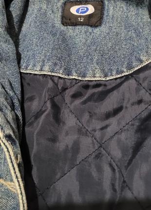 Пальто джинсовое утепленное со сьемным меховым воротничком7 фото