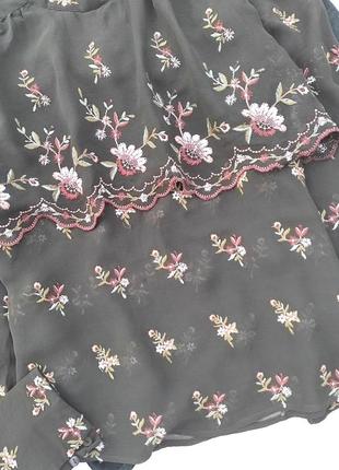 Zara очень красивая блуза с вышивкой свободный крой cos massimo mango стиль5 фото