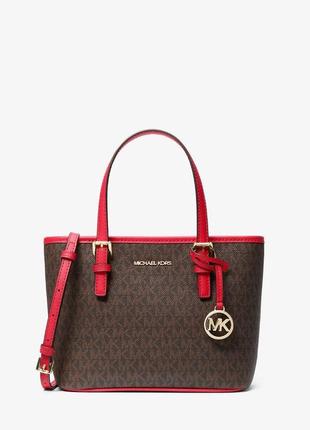 Сумочка michael kors jet set travel extra-small logo top-zip tote bag1 фото